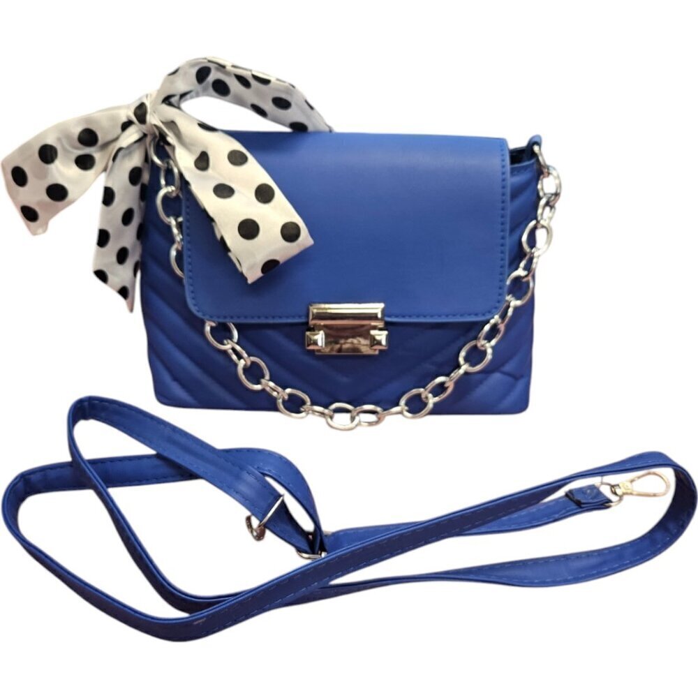 Blue Vibrant Versatile Quilted Style Shoulder Bag with detachable Straps